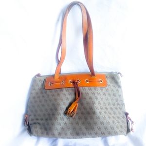 Dooney & Bourke tan and brown shoulder bag